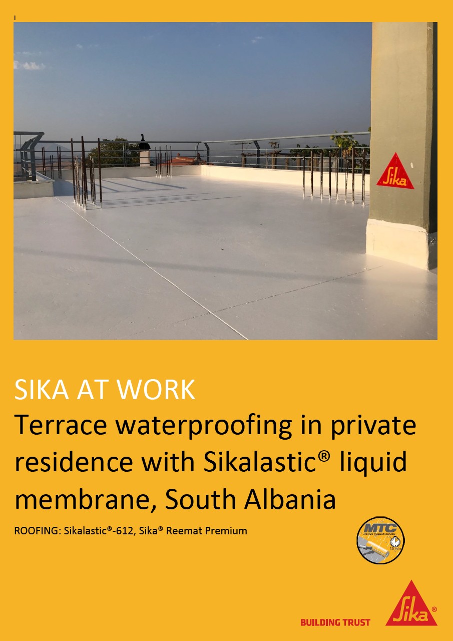 Terrace waterproofing with LAM at a private resindence, Saranda